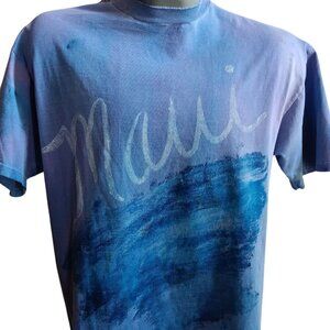 Single Stitch Vintage T-shirt Large Men's Maui Painted Tie Dye Cotton Hawaii L